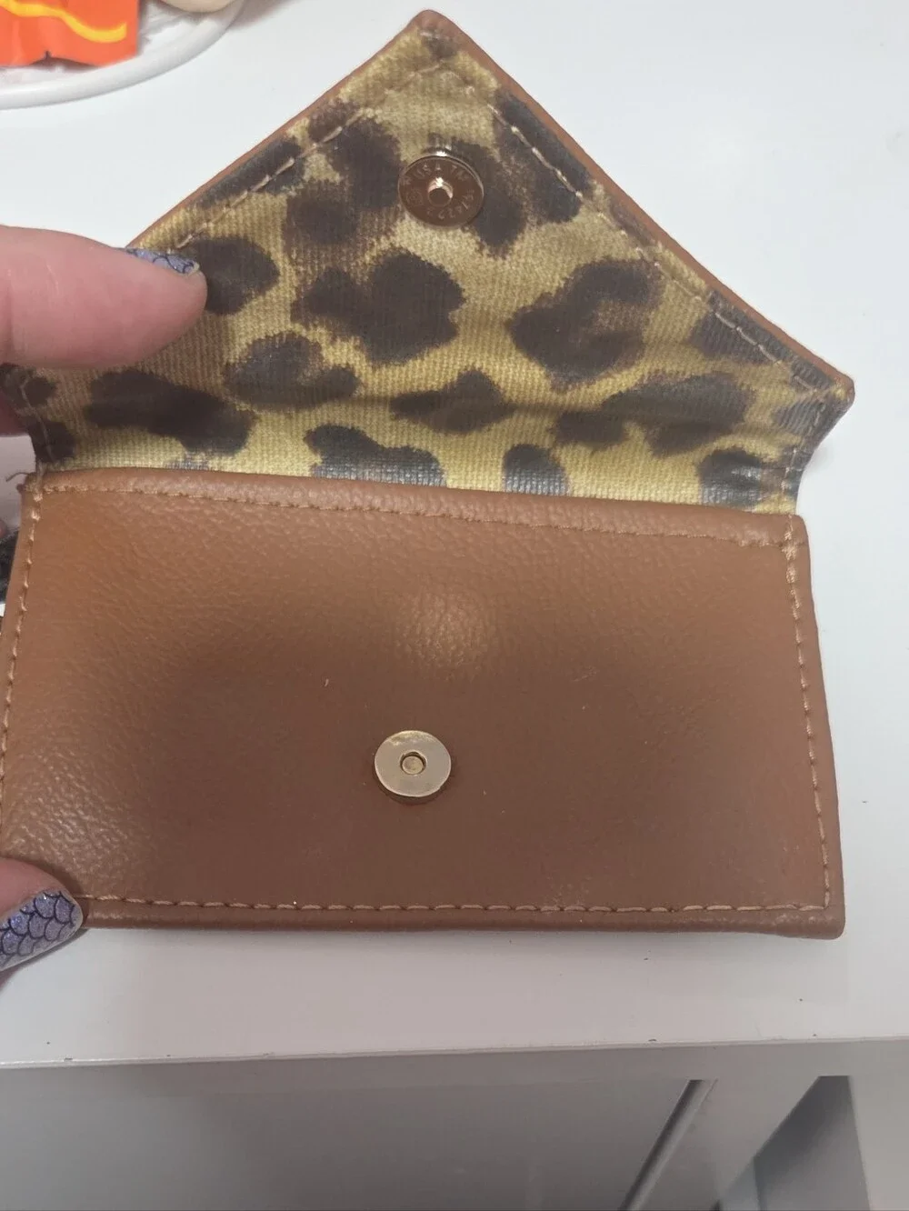 Brown Leather Key & Card Holder with Lobster Clasp
